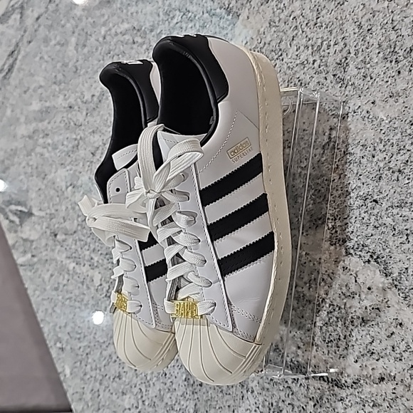 Adidas superstar Bape white and black with gold accent size 5½ boys or 7½ womens - Picture 3 of 4